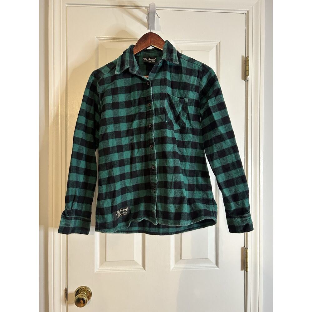The Vermont Flannel Co Women’s Small Green Plaid Button Up Flannel Shirt